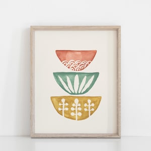 Vintage Bowls Wall Art Print