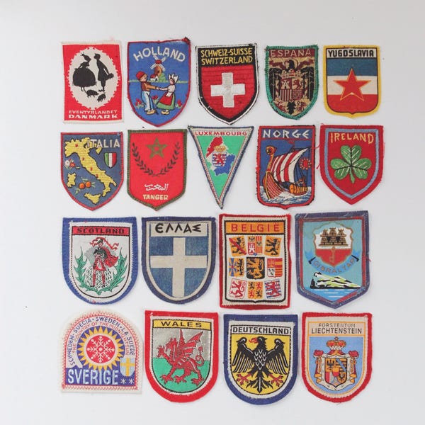 Patch vintage avec options d'encadrement - Collection Europe 2 | encadrée vintage | Créations artistiques | Art souvenirs | Vendu à l'unité