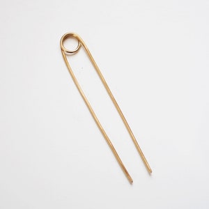 Loop Brass Hair Pin Brass Hair Clip Brass Hair Stick Brass Hair Fork Brass Hair Accessories Minimalist Hair image 1