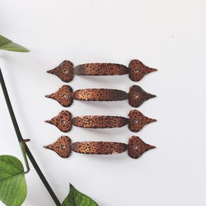 Vintage Hammered Copper Metal Drawer Cabinet Handles | Sold Individually