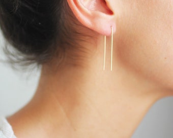 Square Minimalist Wire Earrings | Modern Earrings | Minimalist Earrings | Geometric Jewelry | Gold Fill Earrings | Sterling Silver Earrings