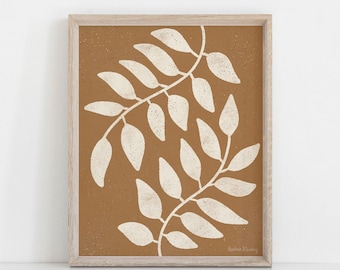 Mirror Branches Wall Art Print - Terracotta