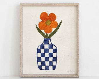 Checkboard Bud Vase Wall Art Print