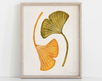 Stampa artistica di foglie di ginkgo