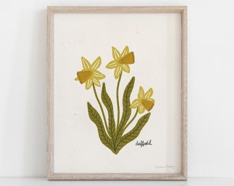 Daffodil Flower Wall Art Print