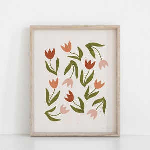 Scattered Tulips Wall Art Print