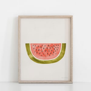 Watermelon Slice Watercolor Wall Art Print