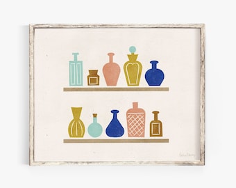 Vintage Bottles Wall Art Print