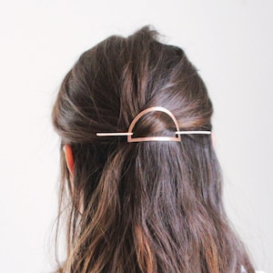 Half Moon Hair Pin | Brass Hair Clip | Copper Hair Slide | Hair Barrette | Hair Accessories | Copper Hair Clip | Silver Hair Slide