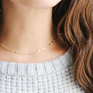 Dapped Chain Choker Necklace 14k Gold Filled Sterling Silver Layer Necklace Fine Gold Choker Layered Choker image 1