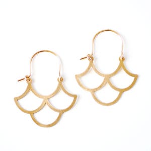 Vintage Inspired Ogee Earrings | Wave Earrings | Geometric Earrings | Gold Hoop Earrings | Sterling Silver Hoop Earrings | Moroccan Earrings