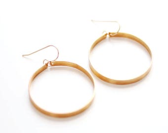 Sculptural Large Hoop Earrings | Large Hoops | Gold Hoops | Silver Hoops | Minimalist Earrings | Circle Earrings | Minimal Jewelry