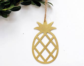 Pineapple Ornament | Metal Ornament | Brass Ornament | Steel Ornament | Tree Ornament | Christmas Stocking Stuffer | Pineapple Decor