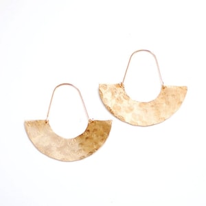 Hammered Half Moon Earrings | Gold Hoop Earrings | Silver Hoops | Gold Half Moon Earrings | Brass Earrings | Gold Filled Earrings