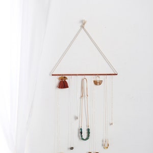 Minimalist Copper Rope Jewelry Organizer | Jewelry Storage | Jewelry Organizer Hanging | Supplies Organizer | Wall Hanging | Jewelry Display