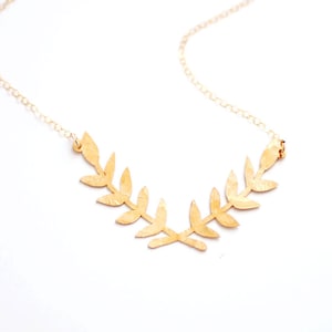 Laurel Wreath Necklace Gold Laurel Necklace Gold Branch Necklace Silver Laurel Wreath Necklace Bridesmaid Necklace Silver Branch image 2