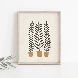 Potted Ferns Wall Art Print | Plant Wall Art | Plant Art | Plant Illustration | Fern Art | Boho Art | 5x7 8x10 11x14 16x20