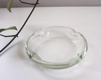 Przezroczysta szklana popielniczka w stylu vintage, naczynie na drobiazgi, styl Mid Century Modern Retro