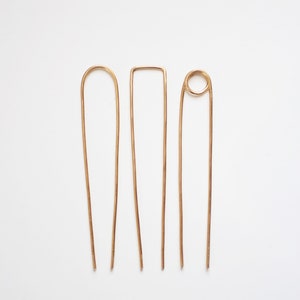 Loop Brass Hair Pin Brass Hair Clip Brass Hair Stick Brass Hair Fork Brass Hair Accessories Minimalist Hair image 3