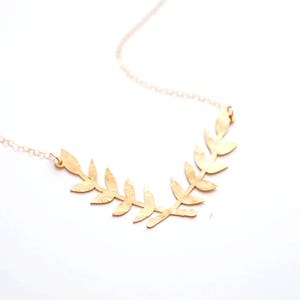 Laurel Wreath Necklace Gold Laurel Necklace Gold Branch Necklace Silver Laurel Wreath Necklace Bridesmaid Necklace Silver Branch image 3