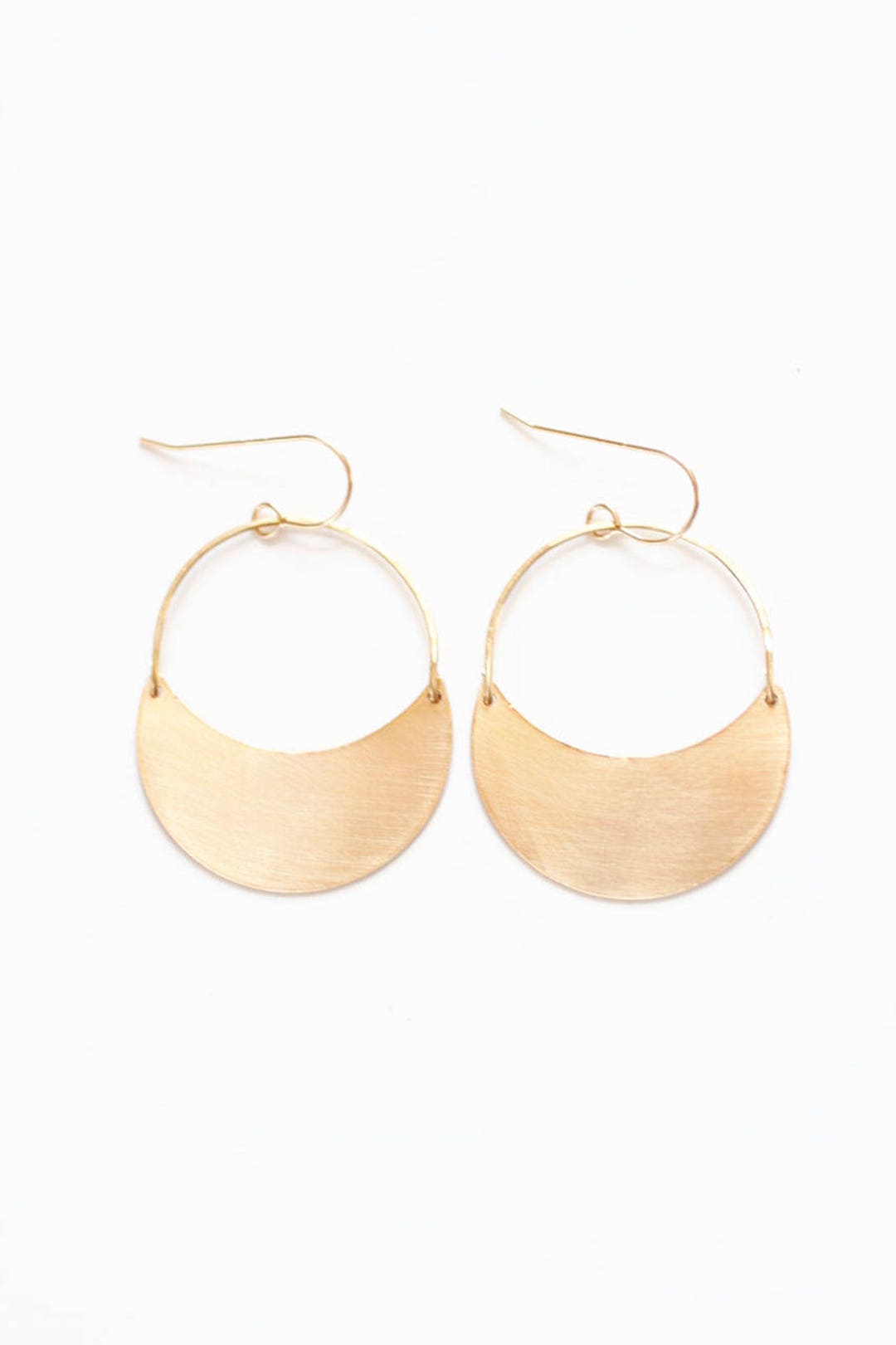 •FERN CRESCENT• mixed metal dangle earrings main image 0