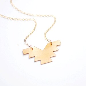 Geometric Phoenix Necklace Brass Necklace 14k Gold Filled Necklace Sterling Silver Necklace Geometric Necklace image 2