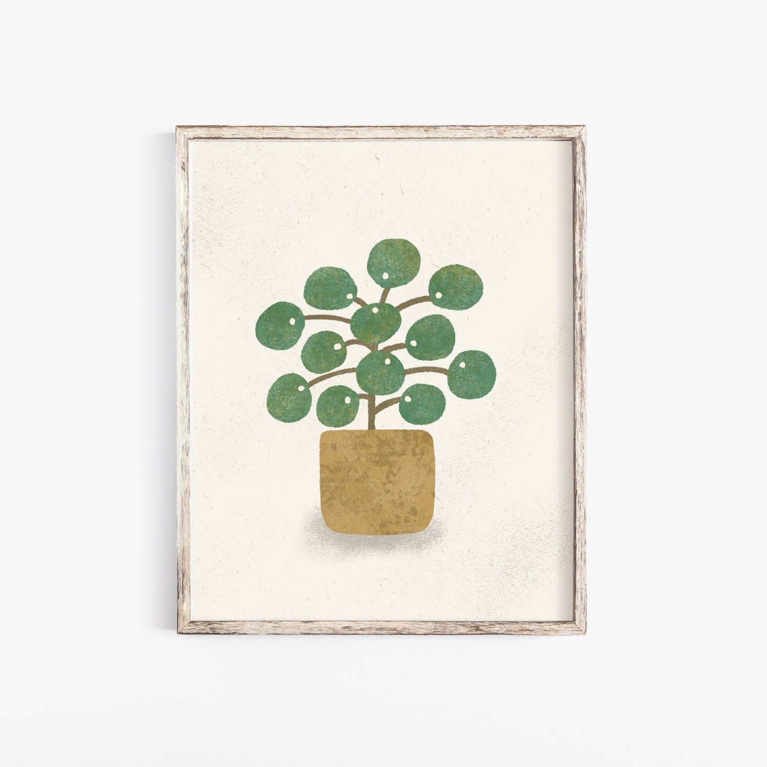 Prints Earthy Art Pilea Plant Wall Art Print 5x7 8x10 11x14 16x20 Plant ...