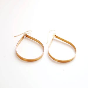 Sculptural Large Teardrop Earrings - Hoop Earrings | Delicate Earrings | Gold Filled Earrings | Dangle Earrings | Sterling Earrings