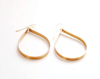 Sculptural Large Teardrop Earrings - Hoop Earrings | Delicate Earrings | Gold Filled Earrings | Dangle Earrings | Sterling Earrings