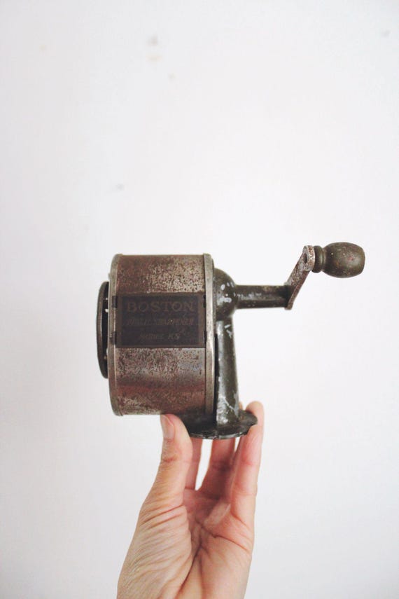 Vintage Boston Manual Pencil Sharpener Wall-mount Metal Office