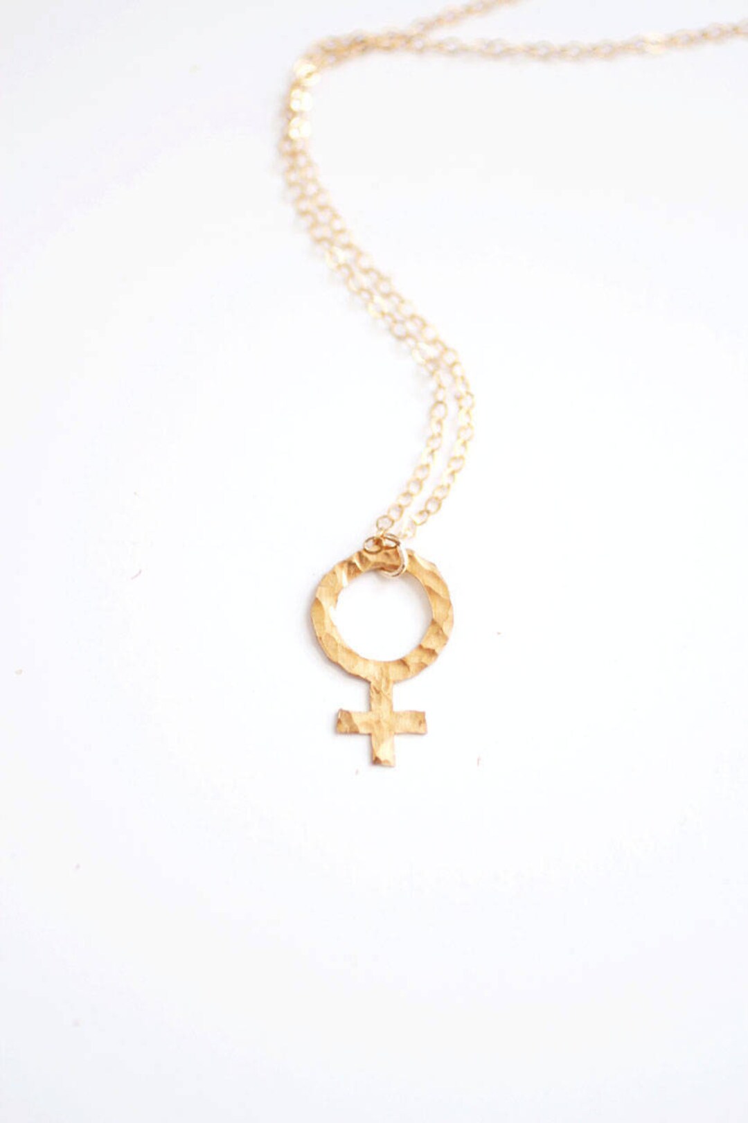Female Sign Feminist Necklace Brass Necklace 14k Gold Fill - Etsy