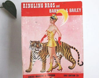 Ringling Bros Barnum & Bailey 1952 Circus Magazine Program Mid Century Ephemera Photos Comics