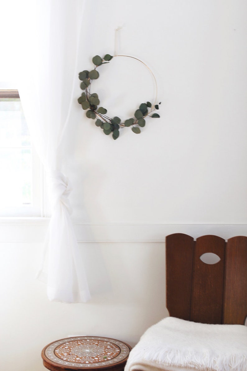 Minimalist Wreath Modern Wreath DIY Fall Wreath Christmas Holiday Wreath Scandinavian Wreath DIY Kit Eucalyptus Wreath