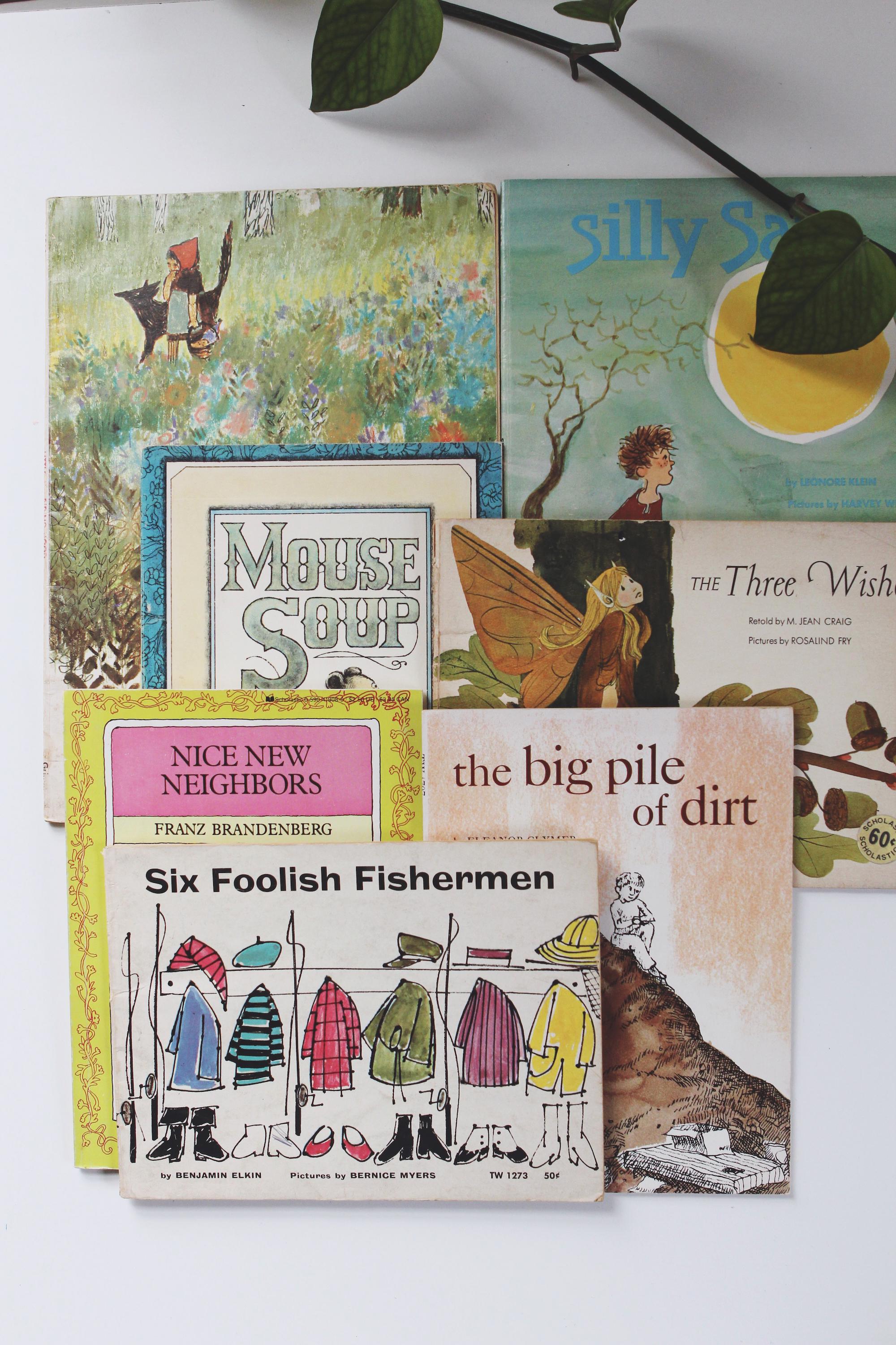 Vintage 60s 70s Children's Books Red Riding Hood Six Fisherman