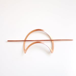 Crescent Moon Hair Pin Brass Hair Clip Copper Hair Slide Hair Barrette Hair Accessories Copper Hair Clip Silver Hair Slide image 4