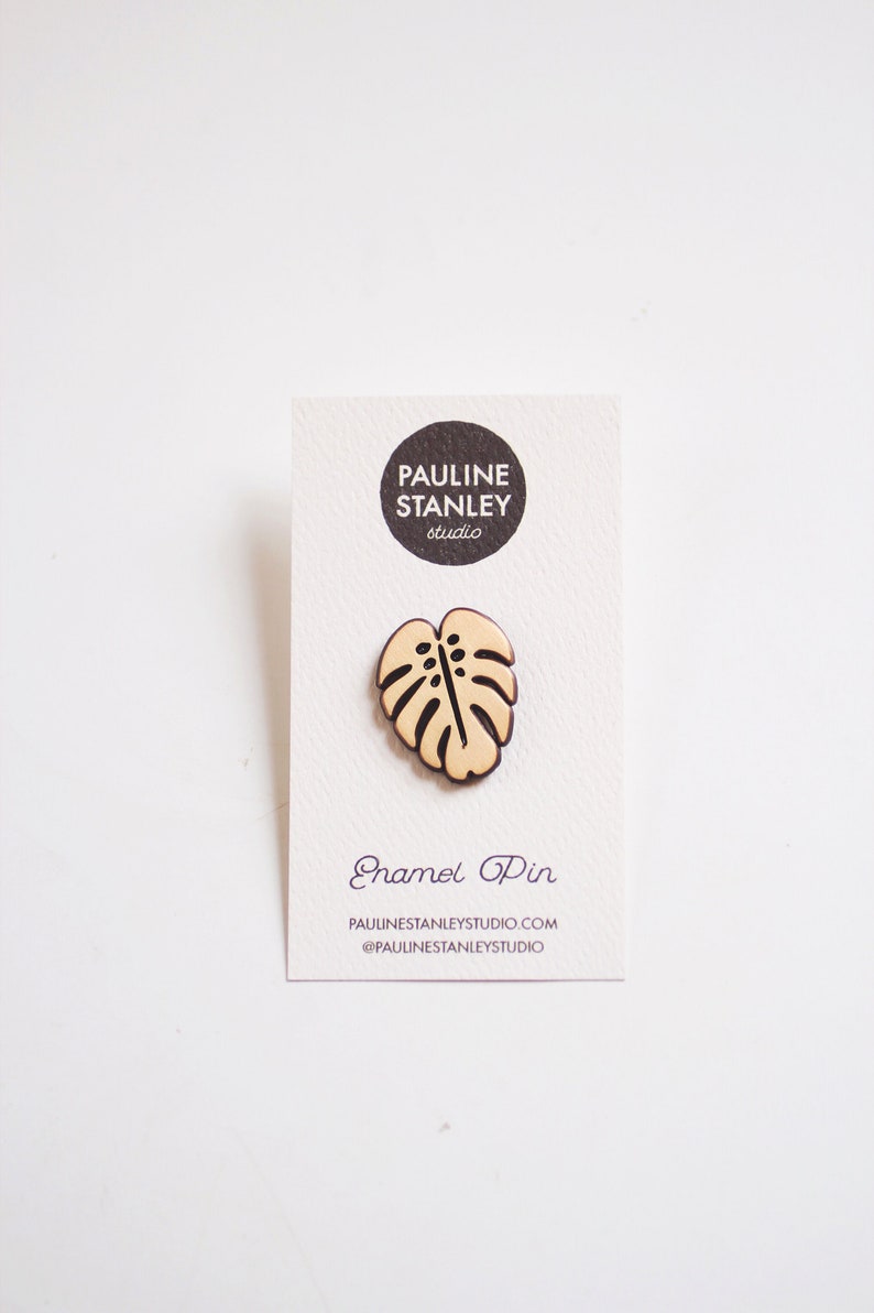 Monstera Enamel Pin Monstera Pin Monstera Leaf Pin Leaf Lapel Pin Leaf Enamel Pin Nature Pin Monstera Lapel House Plant Pin image 2