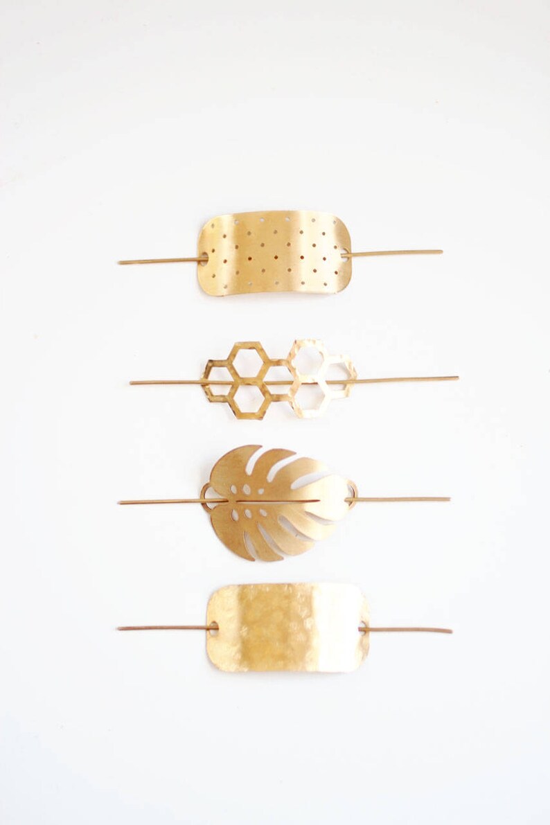 Hair Pin Brass Hair Clip Brass Hair Slide Hair Etsy