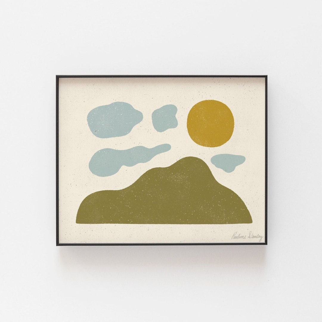 Mountain Cloud Sun Wall Art Print - Etsy