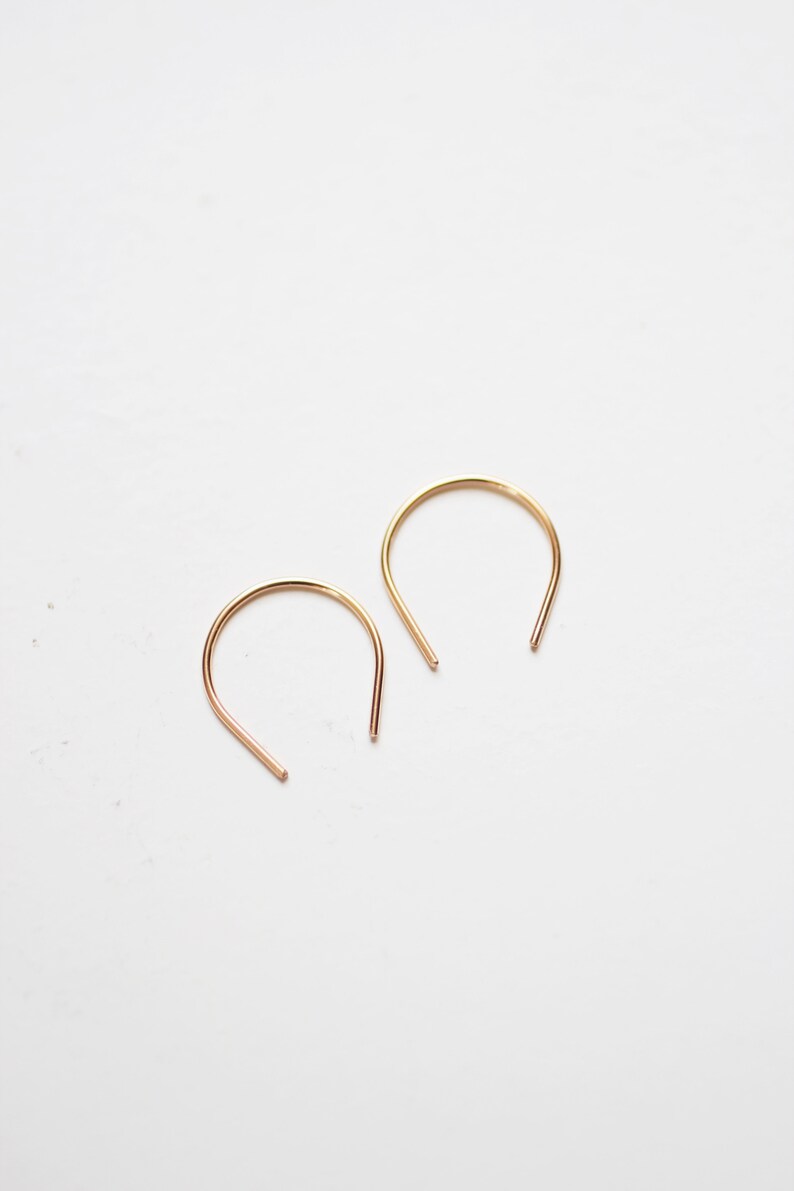 Mini Horseshoe Minimalist Wire Earrings Modern Earrings Etsy