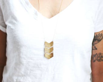 Collana Lunga Con Ciondolo Freccia In Oro - Gioiello Vintage Tribale Per Donne, Catena Regolabile 50+5 Cm