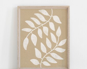 Mirror Branches Wall Art Print - Sand Beige