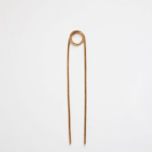 Loop Brass Hair Pin Brass Hair Clip Brass Hair Stick Brass Hair Fork Brass Hair Accessories Minimalist Hair image 2