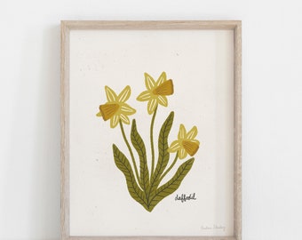 Daffodil Flower Wall Art Print