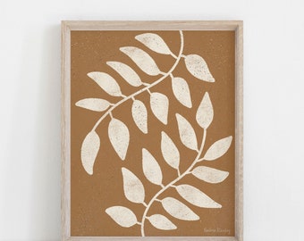 Mirror Branches Wall Art Print - Terracotta