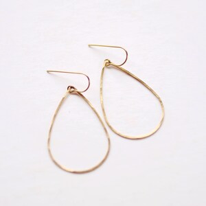 Minimalist Hammered Tear Drop Earrings Tear Drop Earrings Dangle Earrings Minimalist Earrings Modern Jewelry Brass Earrings image 2