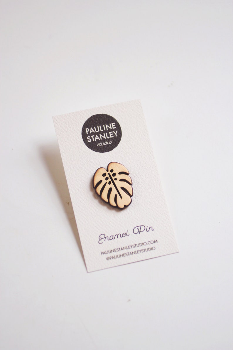 Monstera Enamel Pin Monstera Pin Monstera Leaf Pin Leaf Lapel Pin Leaf Enamel Pin Nature Pin Monstera Lapel House Plant Pin image 3