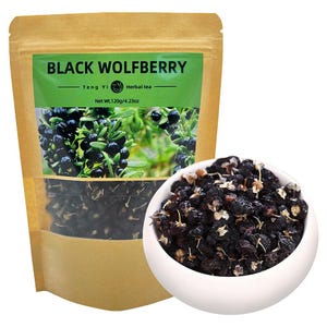 Black Wolfberry Tea, Natural Dried Black Goji Berries Organic Tea No Additives 120g/4.23oz
