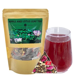Apple Lotus Leaf Tea Bag, Apple, Lotus Leaf, Cassia Seed, Mulberry, Rose Flower Tea Combination Healthy Herbal Tea 150g/5.29oz