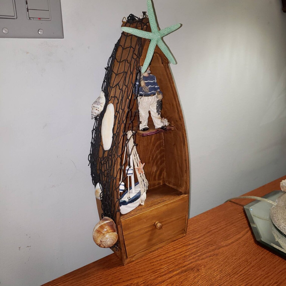Decorated Boat Shelf with Drawer Etsy