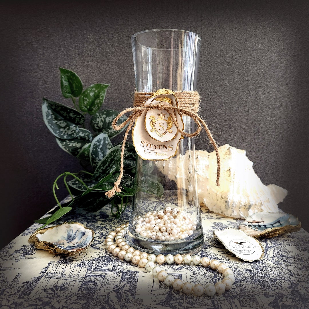 Custom Personalized Double Oyster Shell, Graduation, Birth, Wedding ...